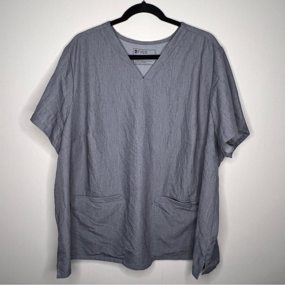Figs Technical Collection Women’s Casma Graphite Gray V-Neck Scrub Top Sz 5 XL - Picture 3 of 10
